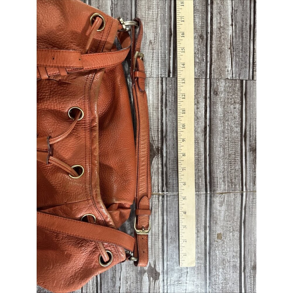 MCM Pebbled Leather Logo bucket bag color orange vintage 80's 90's - Picture 14 of 14